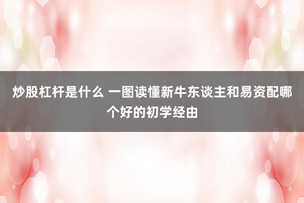 炒股杠杆是什么 一图读懂新牛东谈主和易资配哪个好的初学经由