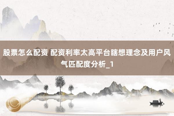 股票怎么配资 配资利率太高平台瞎想理念及用户风气匹配度分析_1