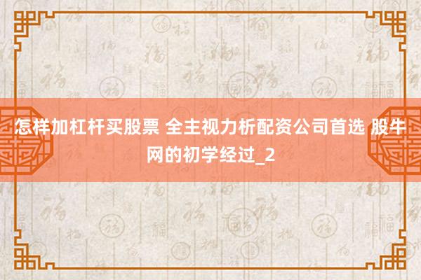 怎样加杠杆买股票 全主视力析配资公司首选 股牛网的初学经过_2