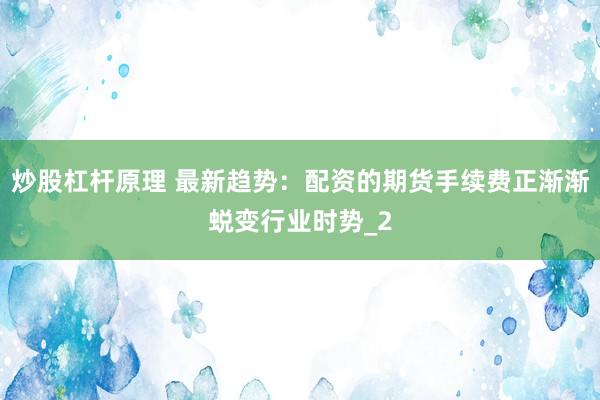 炒股杠杆原理 最新趋势：配资的期货手续费正渐渐蜕变行业时势_2